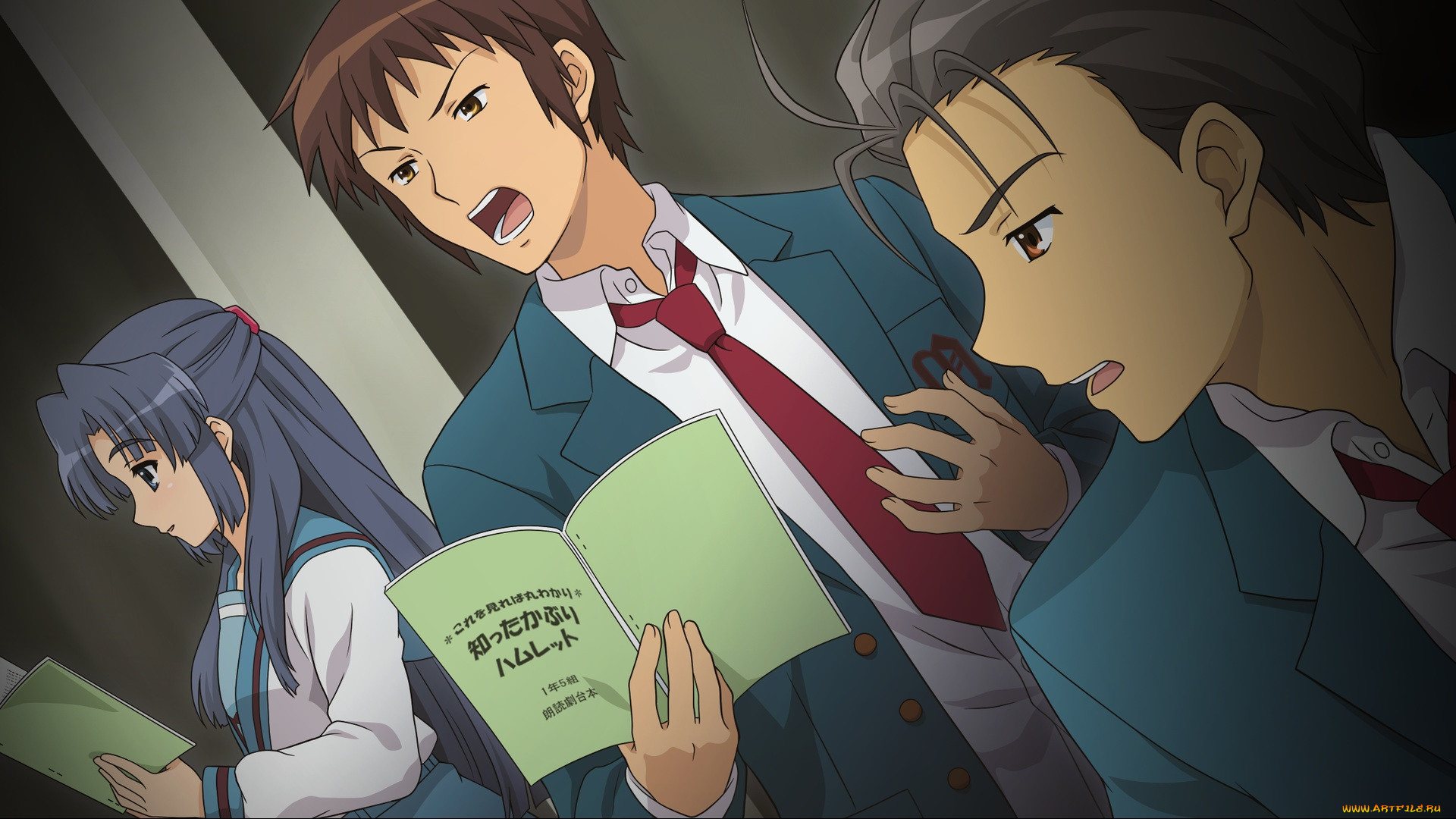 , the melancholy of haruhi suzumiya, taniguchi, kyon, asakura, ryouko, , , , 